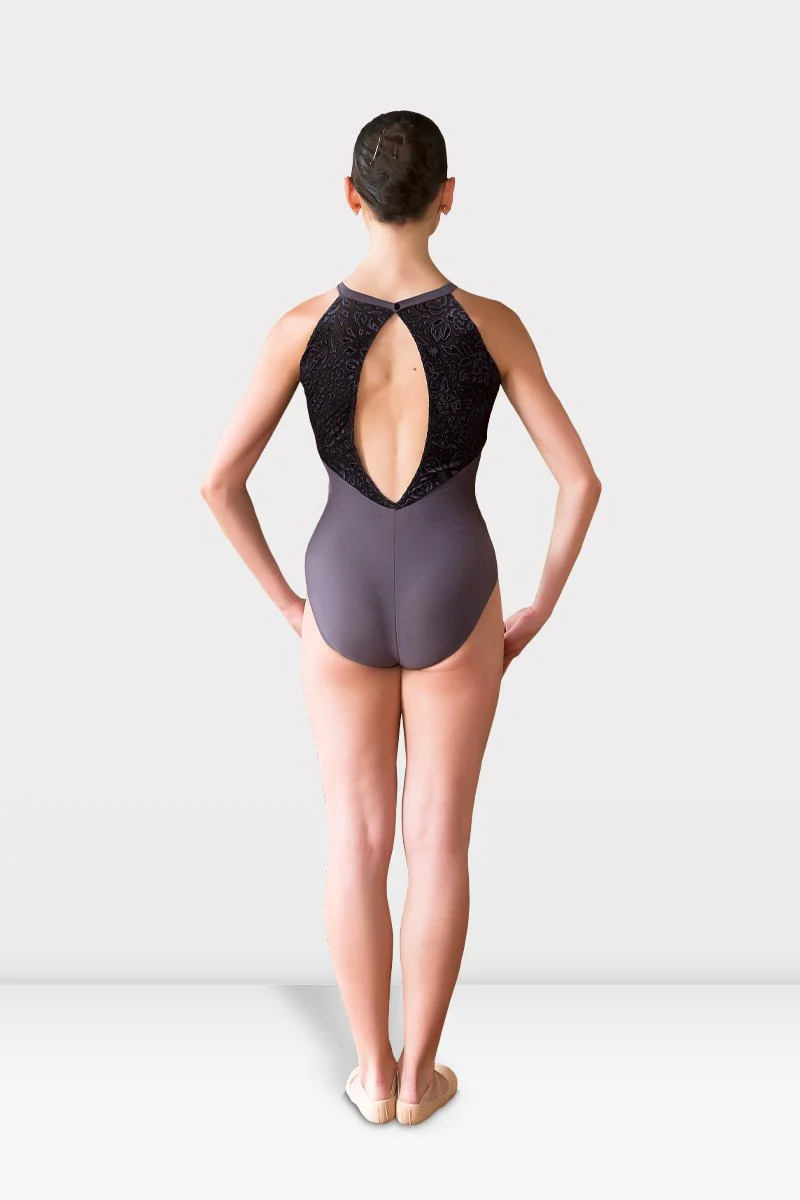 Body per Danza Con Inserto in Rete Floccata Fiorata Harmony - immagine 9