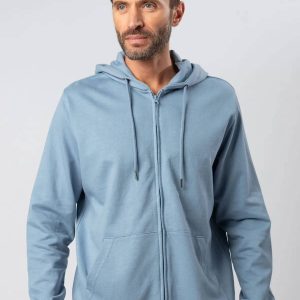Felpa full zip con cappuccio in french terry BS304