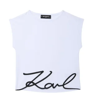 Canotta per bambina Karl Lagerfeld Kids con ricamo
