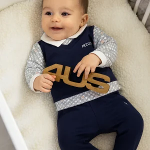 Completo neonato felpato con finto gilet