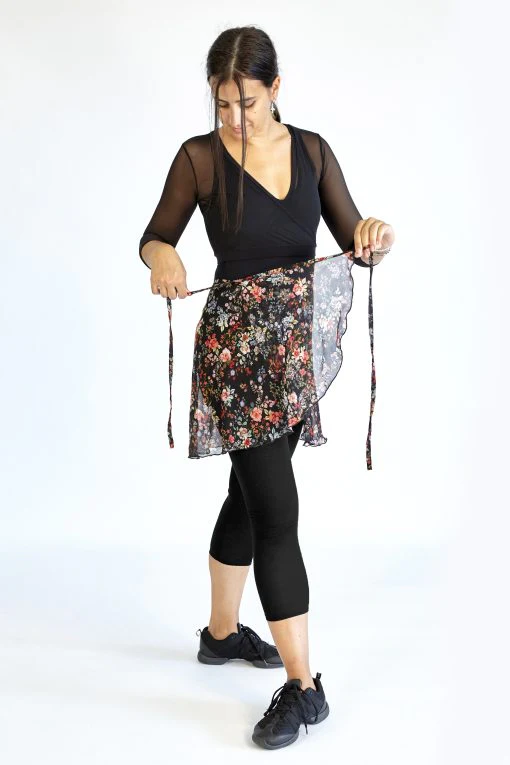 Gonna per Danza modello Camelia con fantasia Flower Couture Ioballo - immagine 4