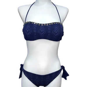 Bikini a fascia con castoni