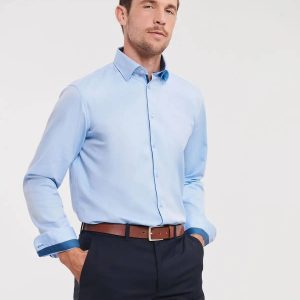 Camicia uomo Men´s Long Sleeve Tailored Contrast Herringbone Shirt JE964M