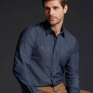 Camicia uomo in tessuto denim JN629