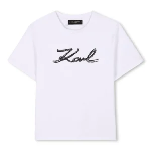 Karl Lagerfeld Kids t-shirt con strass