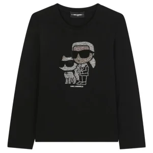Karl Lagerfeld Kids t-shirt con strass