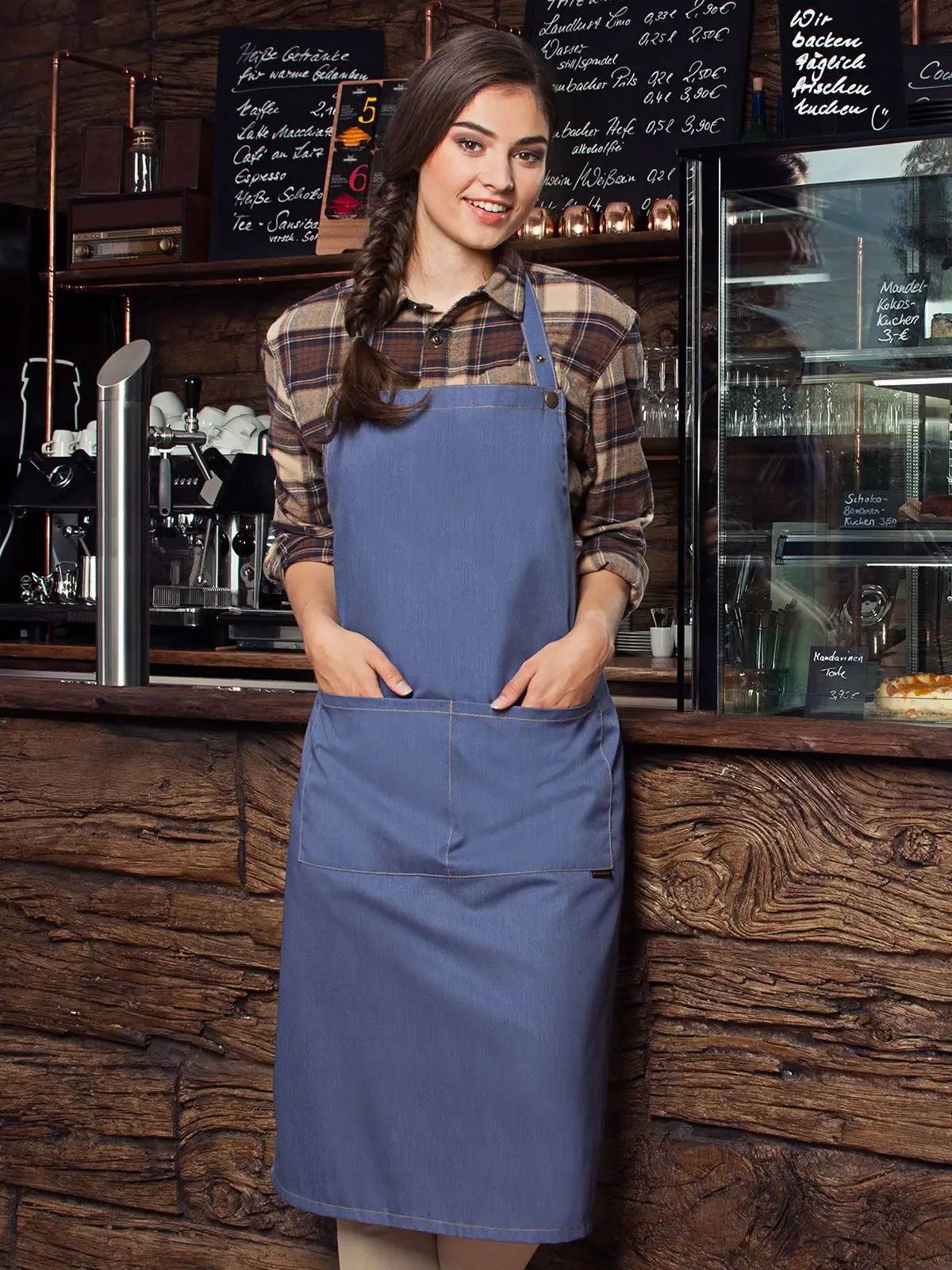 KLS22 Bib Apron Jeans 1892 Virginia Karlowsky pesonalizzabile con ricami e stampe