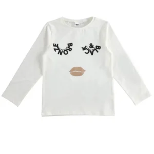 Maglia bambina con stampa occhi sul davanti