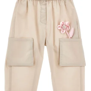Pantaloni per neonata Monnalisa con fiore