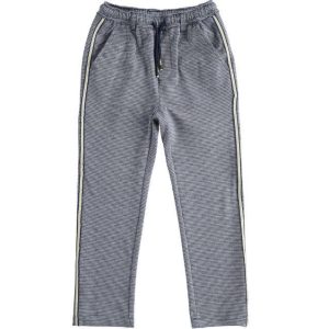 Pantalone bambino quadretti con banda laterale