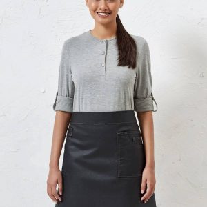 PR135    Division Waxed Look Denim Waist Apron PREMIER personalizzabile con ricamo o stampa