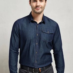 Camicia Men’’s Jeans Stitch Denim Shirt