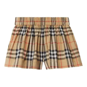 Shorts per neonata Burberry Kids in check