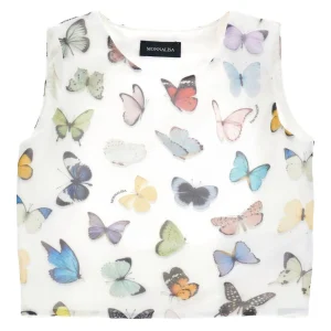 Top per bambina Monnalisa con farfalle