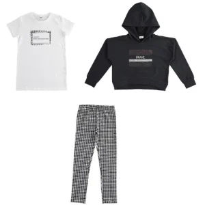 Completo scuola 3 pezzi, felpa, t-shirt, leggings