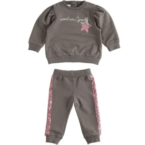 Tuta bambina con stella gira brilla e paillettes su pantalone